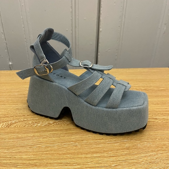 Denim Platform Shoes 42 WORN FOR PHOTO SHOOT ONLY !!! - Picture 5 of 6